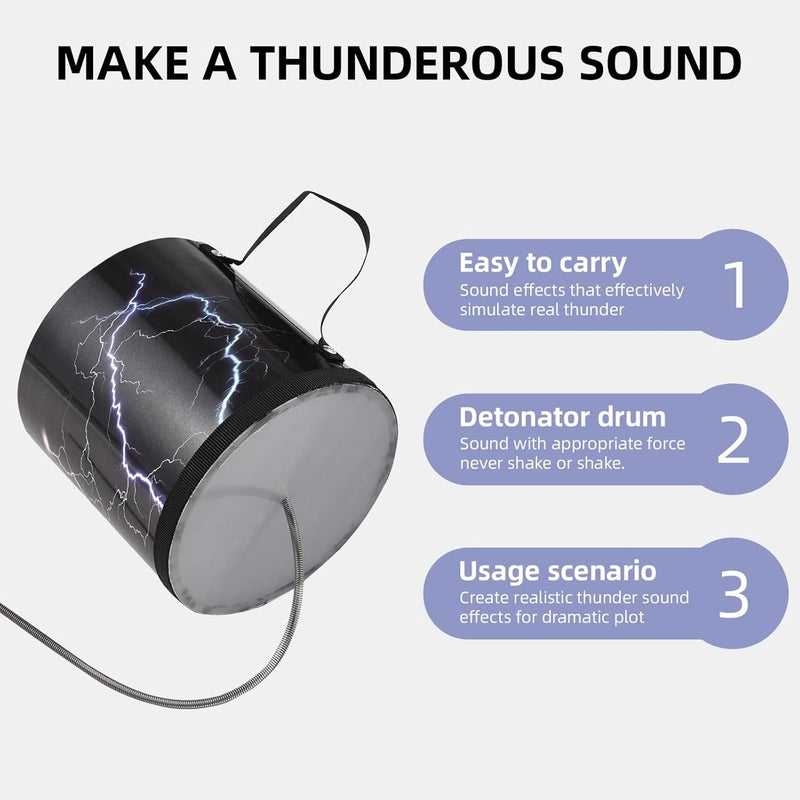 summvox 6 Inch Thunder Drum,Spring Drum,Sound Effect Instrument,Thunder Tube Sound Maker Thunder Sound Simulation,For Large Gatherings Sports Events Celebrations - Image 4